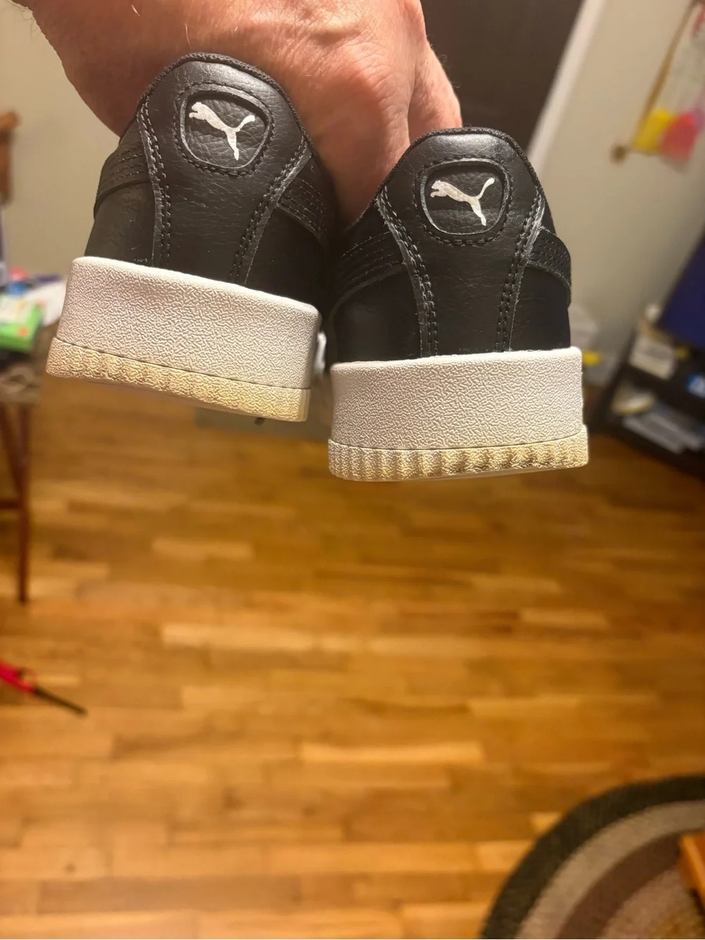 Puma Black and White Platform Sneakers